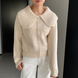 Women Cardigan Sweater Autumn and Winter Button Cardigan Long Sleeve Knitted Top 8t3127