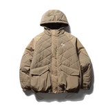 Unisex Winter Cotton Coat Three-Dimensional Pocket Decorative Hooded Cotton-Padded Coat