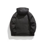 Unisex Winter Cotton Coat Pocket Decorative Hooded Cotton-Padded Coat Vintage Outdoor Work Clothes Cotton-Padded Coat