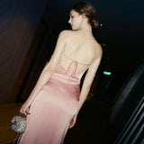 Women Dresses Spring and Summer Sexy Split Backless Sling Dress