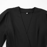 Women Dress Black V-neck Dress