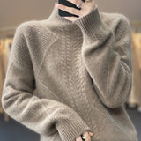 Women Knitwear Autumn and Winter Half-High Collar Knitwear Loose Sweater