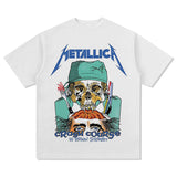 Mens Vintage Rock Band T-Shirt NIRVANA METALLICA Printed Short Sleeve T-Shirt Summer Top