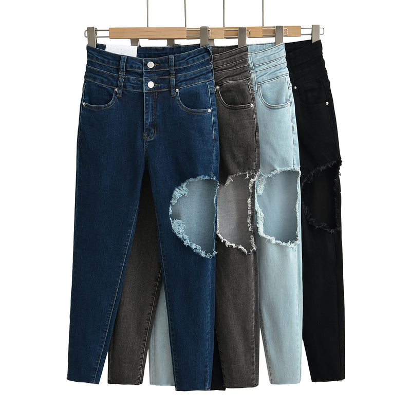 Women Pants Summer Sheath Ripped Jeans