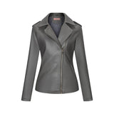Red Leather Jacket Fall Winter Coat Women Lapel PU Leather Jacket Leather Coat Women