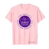Inspired by Queen's Platinum Jubilee 2022 Elizabeth 70 Years T-shirt Logo Printed Short Sleeve T-shirt
