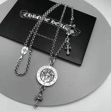 Chrome Hearts Necklace Vintage Male Female Angel Sword Cross Pendant