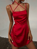 Women Dresses Spring Sexy Suspenders Dress (Bla0420)