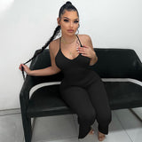 Women Jumpsuit Spring Sexy Backless Slim Fit Suspender Jumpsuit (Hawthaw0412)