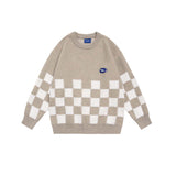 Unisex Sweater Autumn Half-Length Checkered Sweater