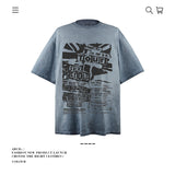 American vintage street T-shirt pure cotton retro men's and women's summer loose