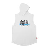 Men Vest Hip Hop Retro Hooded Vest Hip Hop Sleeveless T-shirt Men and Women