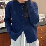 Women Knitted Cardigan Loose Cropped Sweater Coat