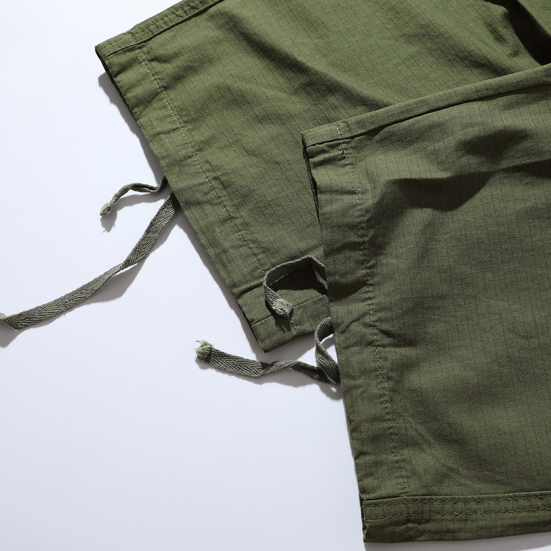 Men Sweatpants Overalls Loose Functional Pleated Wide Leg Trousers Casual Drawstring Jogger Pants