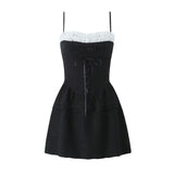 Women Dresses Spring/Summer Bow Lace Sling Dress (Xds0414)