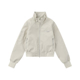 Women Jacket Autumn Leisure Stand Collar Zipper Pocket Cardigan Jacket