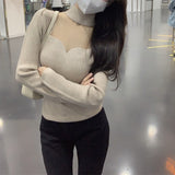 Women Knitwear Autumn and Winter Mesh Hollow Sweater