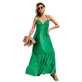 Women Dress Sexy Backless Spaghetti Straps Long Dress Beach Dress