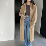 Women Cardigan Sweater Autumn Turtleneck Sweater Long Cardigan Coat Loose Button Woolen Skirt A2215