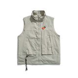 Unisex Jacket Autumn Stand Collar Sleeveless Frock Vest