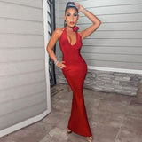 Women Dresses Spring Sexy V-neck Backless Dress