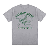 Funny Tummy Ache Survivor Meme Print Graphics T-Shirt Men