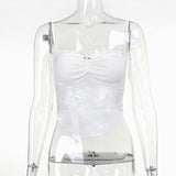 Women Tops Spring Slim-Fitting Sexy Suspenders Lace Top