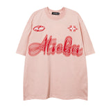 Men T Shirt Gothic Letter Graffiti Couple Short Sleeve T-shirt