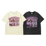 Men's T Shirt Old Short-Sleeved T-shirt Men's and Women's Hip Hop Couple Half-Sleeved Top Summer