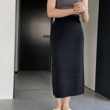 Women Knitted Skirt Autumn and Winter Knitting Straight Skirt Sheath Skirt