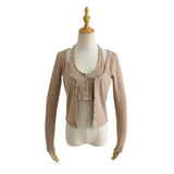 Women Sweater Knitwear Sexy Knitted Cardigan Autumn Short Long Sleeve T-shirt Jacket
