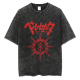 Men Streetwear Vintage Black Tshirt Harajuku Japanese Anime