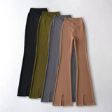 Women Sweatpants Spring Bell-Bottom Pants Solid Color Trousers