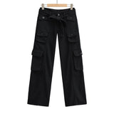 Women Sweatpants Multi-Pocket Cargo Pants Loose Hip Hop Wide Leg Pants