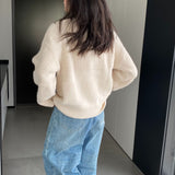 Women Winter Knitted Sweater round Neck Thick Sweater Autumn and Winter Loose-Fitting Long Sleeve Sweater 8t3120