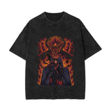 Summer washed old retro short-sleeved T-shirt