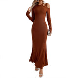 Women Dress Hollow-out Slim-Fit Sheath Dress