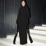 Women Dresses Winter Slim-Fit Hood Split Dress