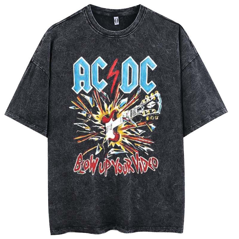 Pure cotton washed old animation printed cartoon T-shirt