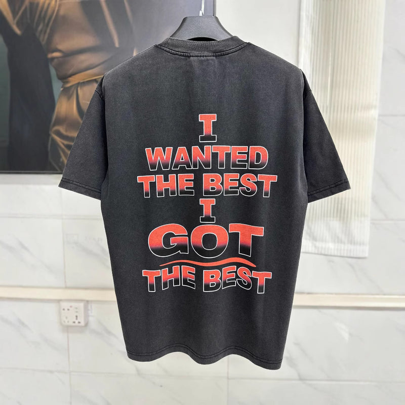 Men T-shirts KISS Band 9697 Printed Vintage Washed Old Short Sleeves