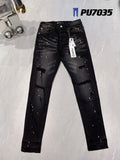 Purple Brand Jeans Paint Print Worn Jeans