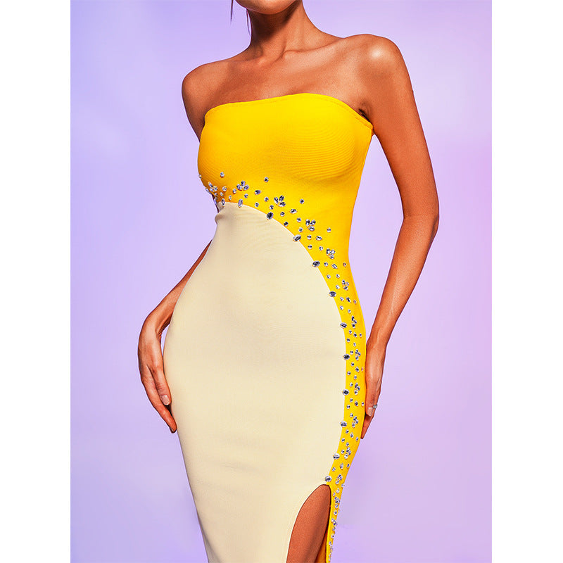 Women Evening Dress Slit Bandage Dress