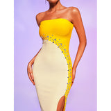 Women Evening Dress Slit Bandage Dress