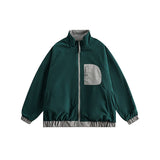 Unisex Jacket Vintage Double-Sided Men's Stand Collar Spring and Autumn Coat