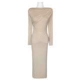 Women Dresses Long Sleeve Dress Slim Fit Long Dress