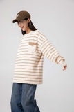 Unisex Sweater Fall Vintage Stripe Pocket Sweater