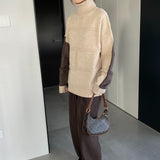 Women Winter Knitted Sweater Autumn and Winter Turtleneck Sweater Loose Pullover Sweater 8t3109