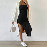 Women Dress Spring Suspender Skirt Sexy Backless Sheath Dress
