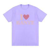 I Heart Kanye West Letter Print T-shirt Men Fashion Vintage