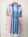Women's Evening Gown Sexy Loose V-neck Striped Sequined Jumpsuit